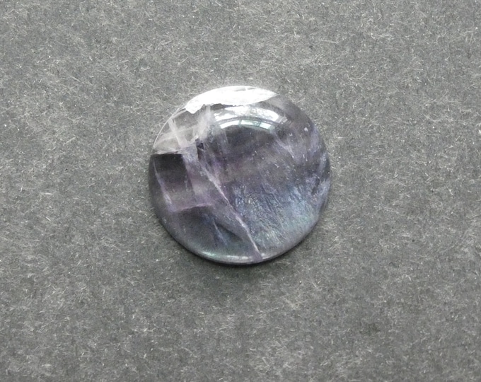 25mm Natural Fluorite Cabochon, Gemstone Cabochon, Dome Cabochon, Purple and Blue, One of a Kind, As Seen in Image, Unique Fluorite Stone