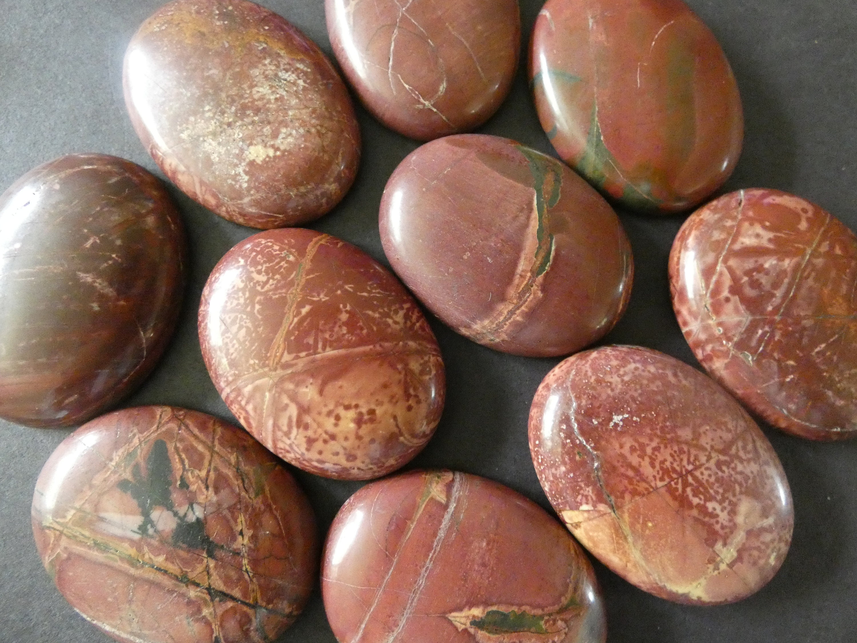 Natural Picasso Jasper Gemstone Coin Flatback Beads Free Shipping Strand 15" 