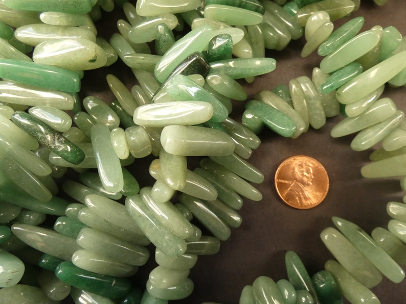 16 Inch 5-22mm Natural Green Aventurine Beads, About 100 Gemstone Beads, Polished Aventurine Crystal, Drilled 1mm Hole, Green Quartz image 7