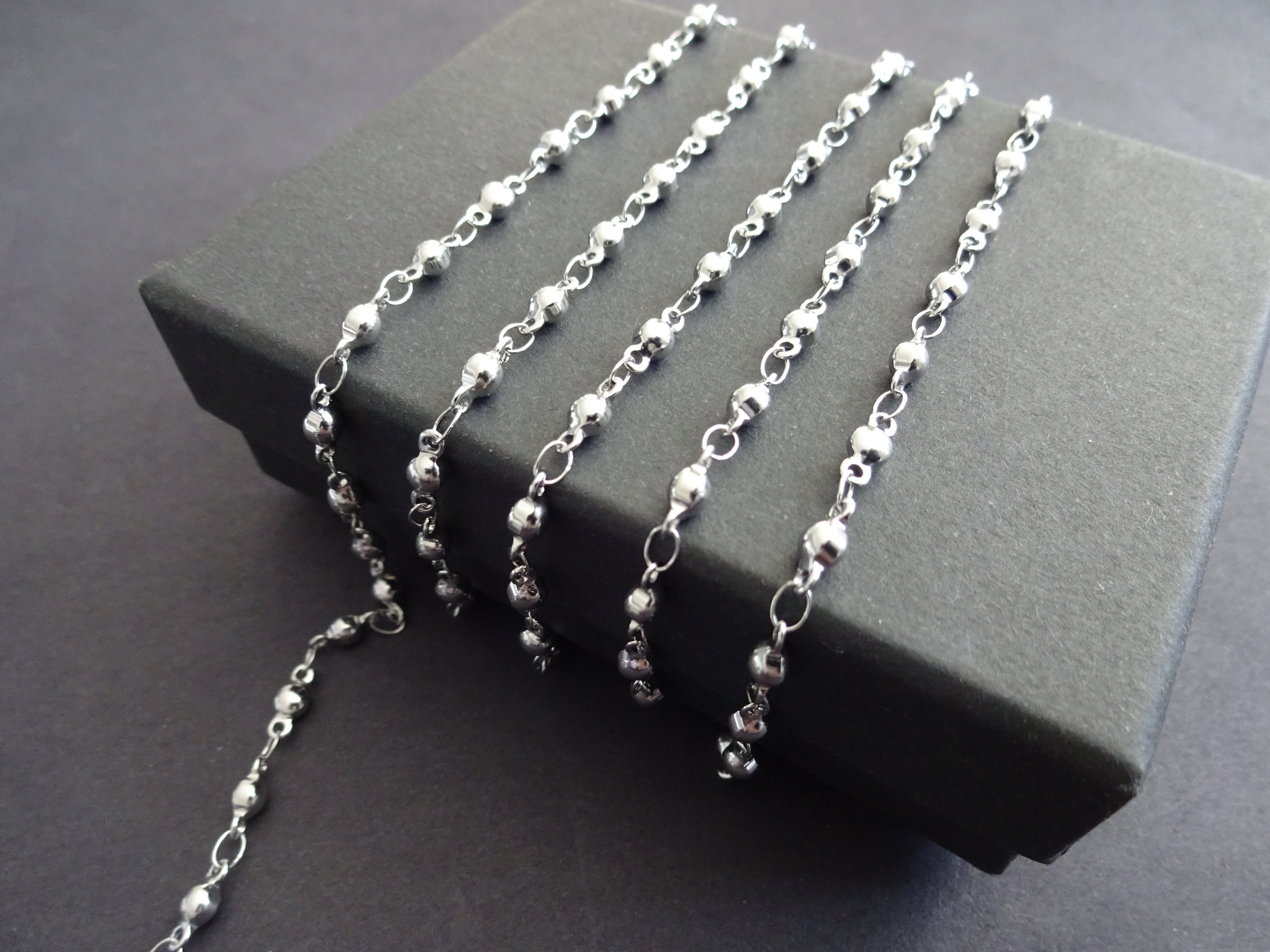 50 Meters 304 Stainless Steel Ball Chain, 3.5mm Chain Bulk Lot, Silver