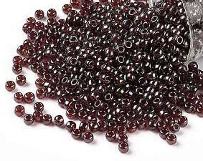 8/0 Toho Seed Beads, Gold Luster Rust (330), 10 grams, About 222 Round Seed Beads, 3mm with 1mm Hole, Luster Finish