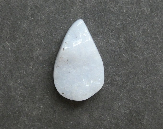 34x21mm Natural Druzy Quartz Crystal Cabochon, Light Blue, One of a Kind, Teardrop, Only One Available, Gemstone Cabochon, Unique Cabochon