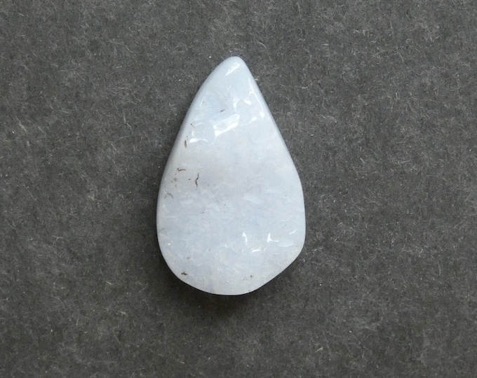 34x21mm Natural Druzy Quartz Crystal Cabochon, Light Blue, One of a Kind, Teardrop, Only One Available, Gemstone Cabochon, Unique Cabochon