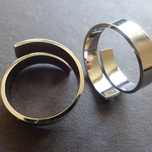 Adjustable Twisted Stainless Steel Ring, Stainless Steel Band, Silver Color, Shiny Silver Ring, Twisted Band, Thumb Ring, Spiral Band