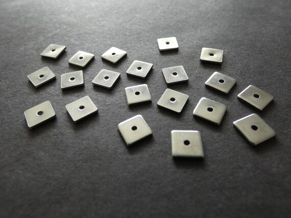 Square cheap silver beads