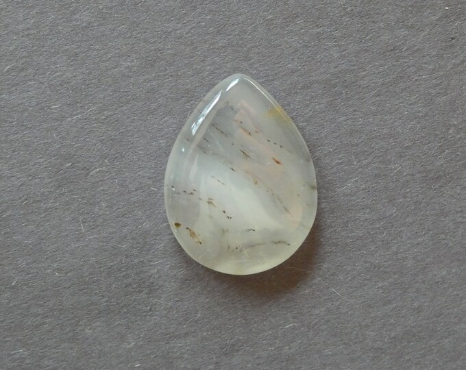 30x23mm Natural Dendritic Agate Cabochon, Teardrop Cabochon, One of a Kind, Only One Available, Gemstone Cabochon, Unique Agate Cabochon