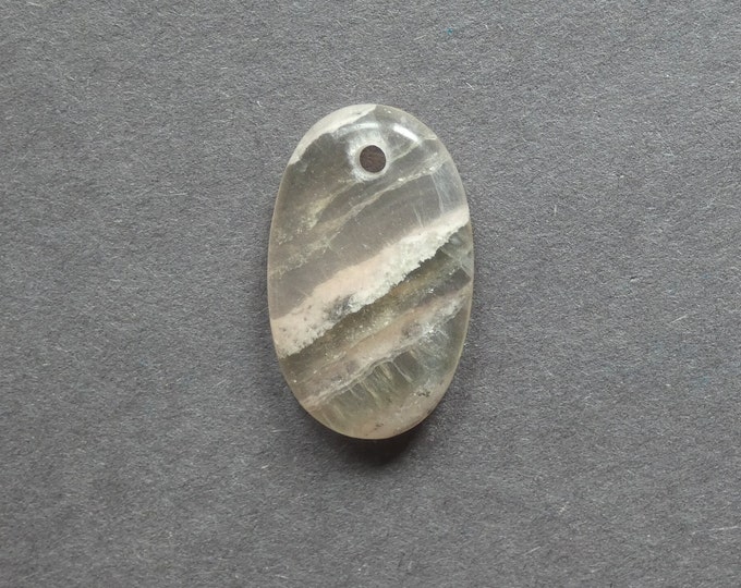 31x18mm Natural Fluorite Pendant, Gemstone Pendant, Large Oval, One of a Kind, Clear Pendant, Unique Fluorite Charm, Only One Available