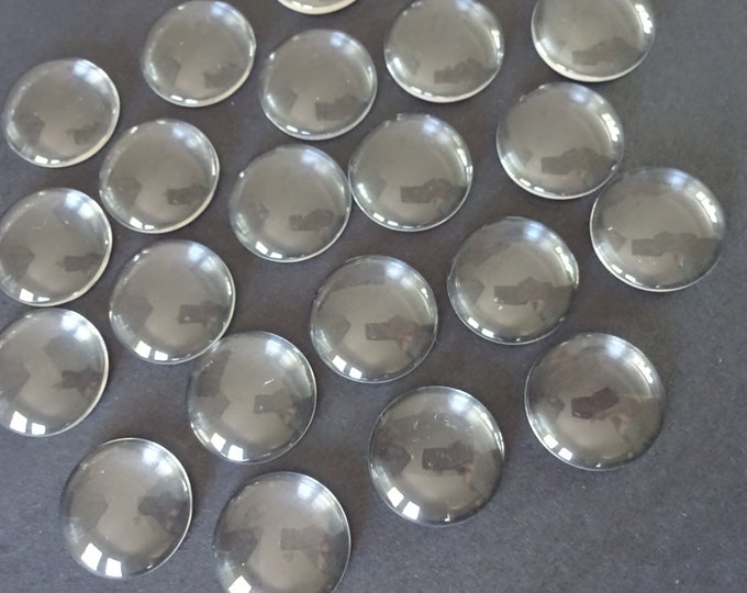 19.5-20mm Transparent Glass Cabochon, Dome Cabochon, Clear Glass Gem, Glass Jewelry Making, Glass Cab, Simple Glass Stone, Glass Crystal