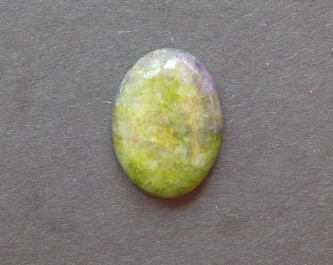 30x22x7.5mm Natural Calcite Cabochon, Gemstone Cabochon, Green and Purple, Dyed, Large Oval, One of a Kind, Only One Available,Calcite Stone