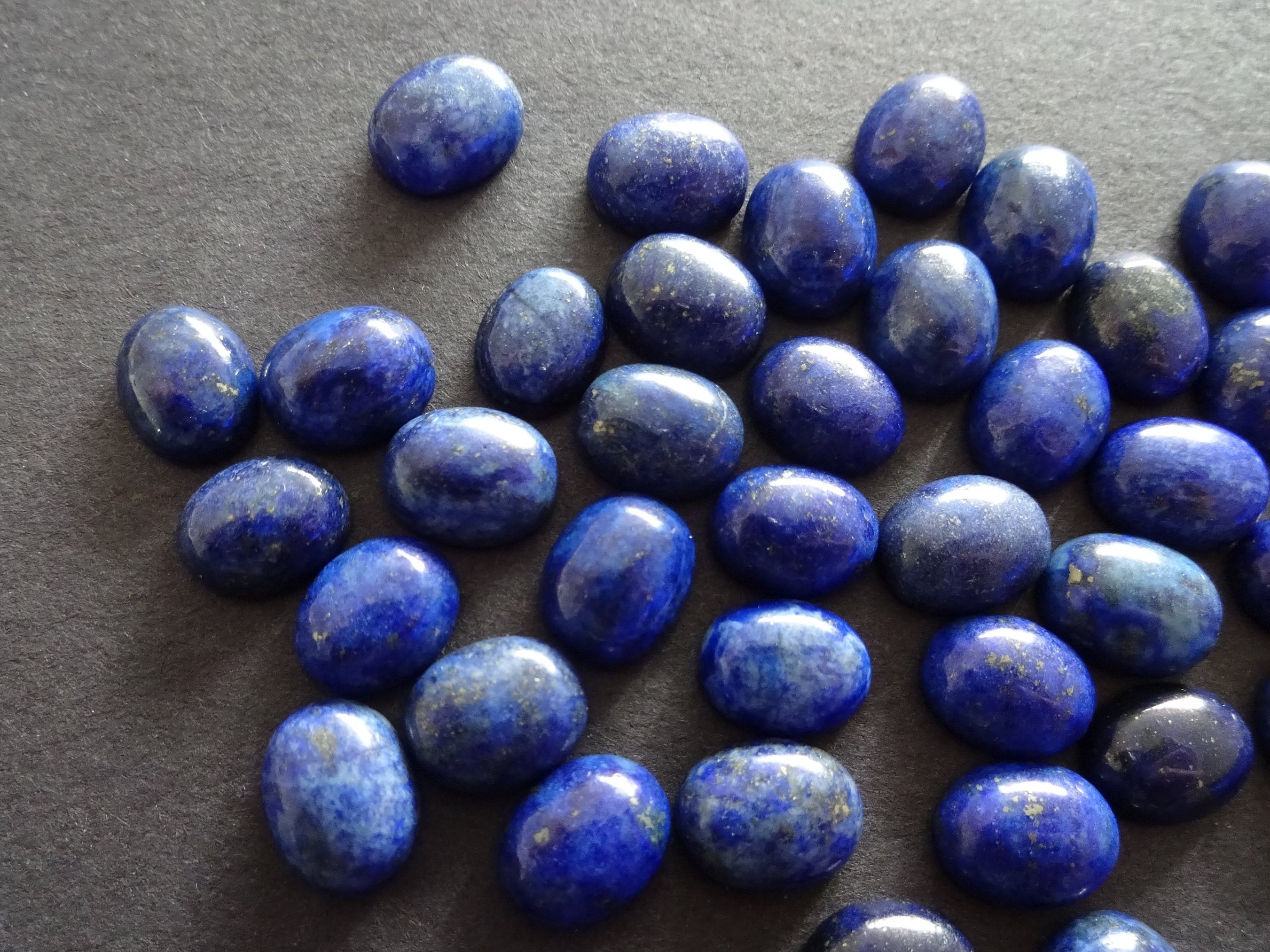 10x8mm Natural Lapis Lazuli Gemstone Cabochon, Dyed, Oval Cabochon ...