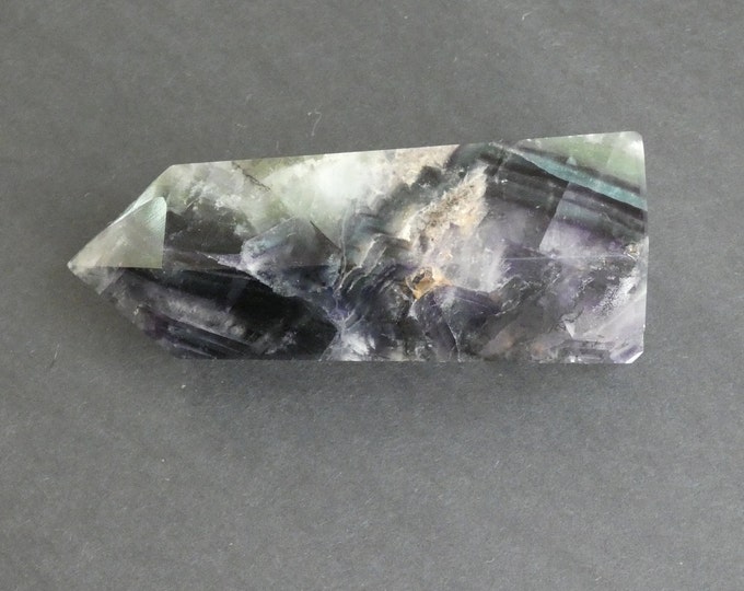 104x47mm Natural Fluorite Prism, Hexagon Prism, One of a Kind, As Seen In Image, Only One Available, Home Decoration, Fluorite Prism