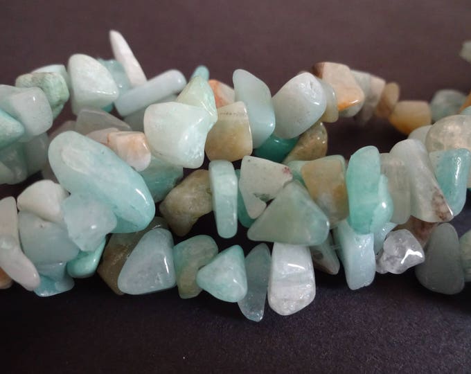 Over 300 Natural Amazonite Chip Beads, Natural Stone Beads, Light Blue Beads, Amazonite Strand, Bead Stone Nuggets, Mixed Size Rock Chips