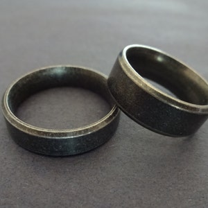 Black Titanium Steel Ring, Distressed Design, 6 & 8mm, Handcrafted Titanium Ring, Men's Ring, Unisex Jewelry, Wedding Band, Engagement Ring