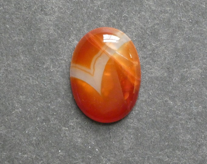 30x22mm Natural Carnelian Cabochon, Gemstone Cabochon, Large Oval Stone, Orange, One of a Kind, Only One Available, Unique Carnelian Cab