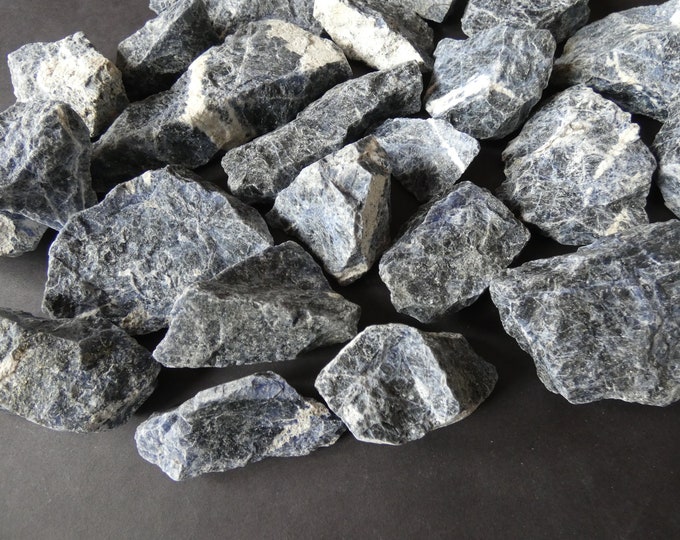 1 POUND Natural Raw Sodalite Stones, 4-6 PIECES, 1-4 Inch Chunks, Mix Of Large & Small Rock Geodes, Undrilled, Unpolished, Blue Sodalite