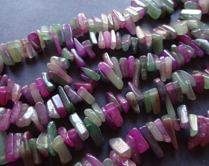 5-19mm Natural Agate Bead Strand, Dyed, 15 Inch Strand Of About 100 Beads, Green & Purple Mineral, Gemstone Nuggets, Agate Nugget, Polished