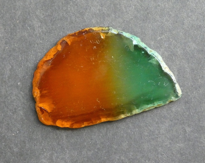 72x46mm Natural Agate Slice Cabochon, Gemstone Cabochon, Dyed, Two Tone Agate Slice, One of a Kind, Only One Available, Unique Agate Nugget