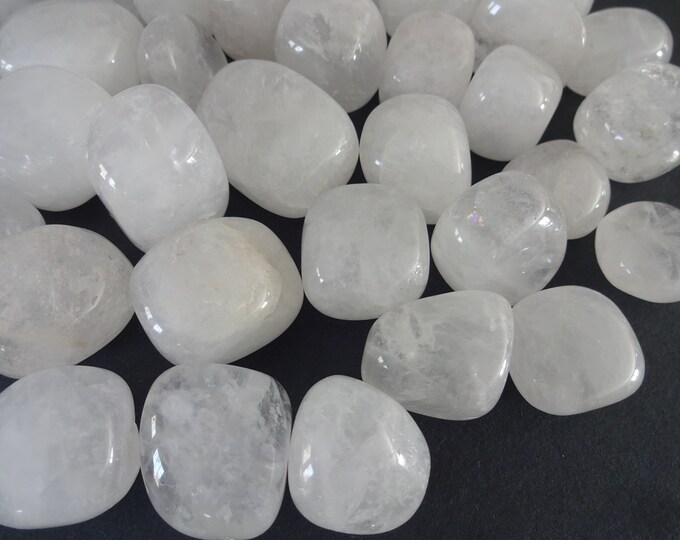 5 PACK Natural Quartz Stones, 23-35mm, Undrilled, Polished, No Hole, Lot Of Nuggets, Quartz Nugget, Quartz Crystal Decor, Clear, Transparent