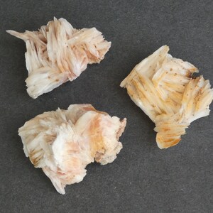 50-56mm 3 PACK Natural Barite with Vanadinite Cluster, One of a Kind 3 Pack, As Pictured Bladed Barite Cluster, Barite with Vanadinite