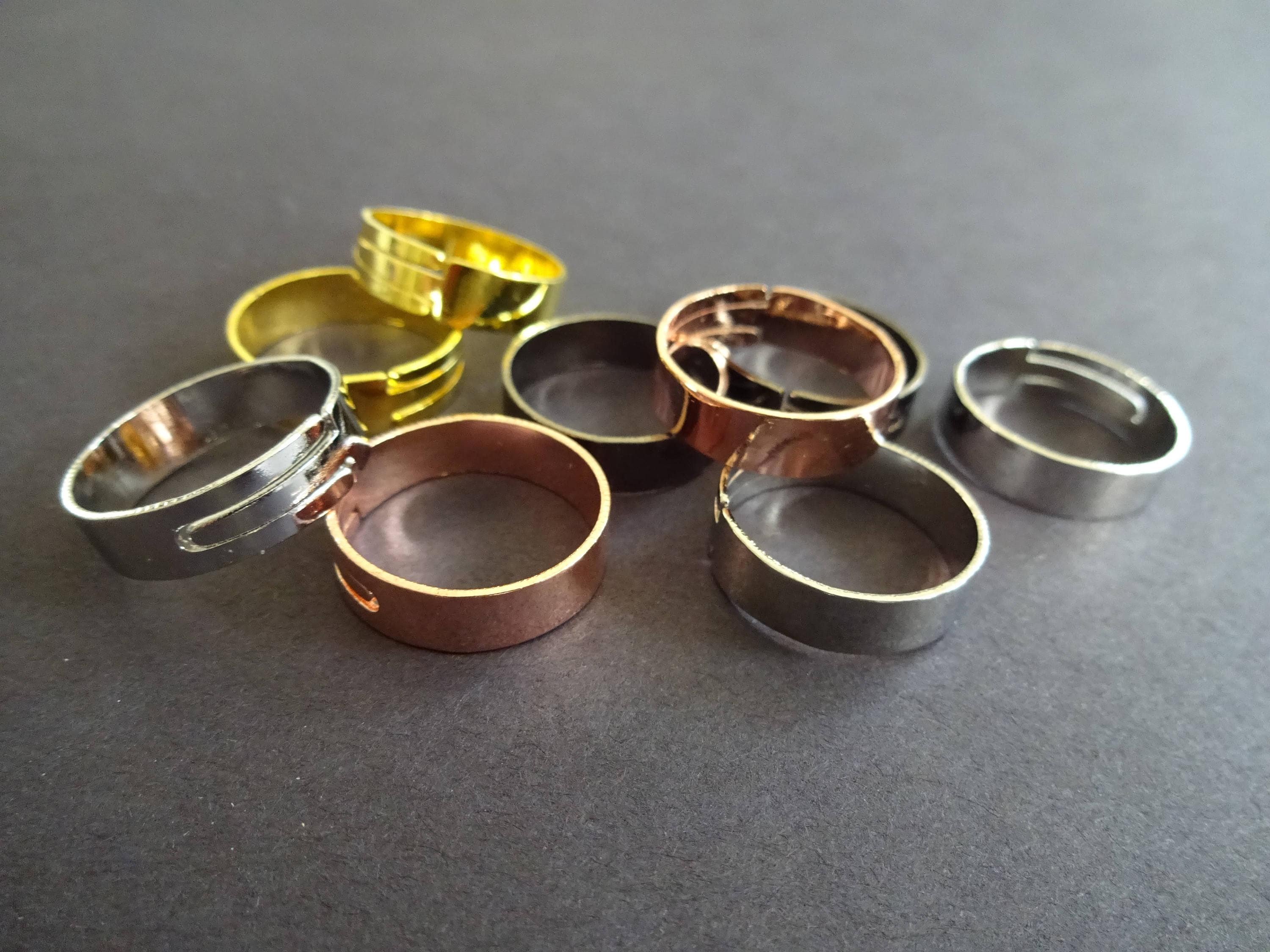 10 Pack Ring Components Adjustable Rings 4 Color Choices Iron Ring