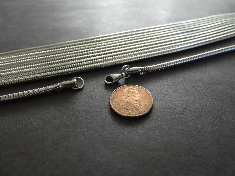 Silver Color Cut To Size 304 Stainless Steel 20 Inch Snake Chain Necklace With Clasp 3mm Wide Chain DIY Snake Necklace Ready To Wear