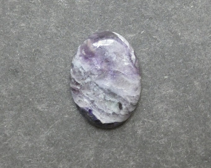 30x22mm Natural Fluorite Cabochon, Gemstone Cabochon, Purple Stone, Large Oval, One of a Kind, Only One Available, Unique Fluorite Cabochon