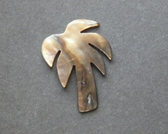 39x29mm Natural Black Lip Shell Cabochon, Coconut Tree Cabochon, One of a Kind, Black Lip Shell Tree, Iridescent Cabochon,Coconut Tree Charm