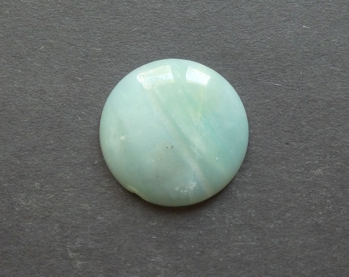 34x7mm Natural Amazonite Cabochon, Gemstone Cabochon, Dome, Green, One of a Kind, Only One Available, Amazonite Dome Cabochon, Unique