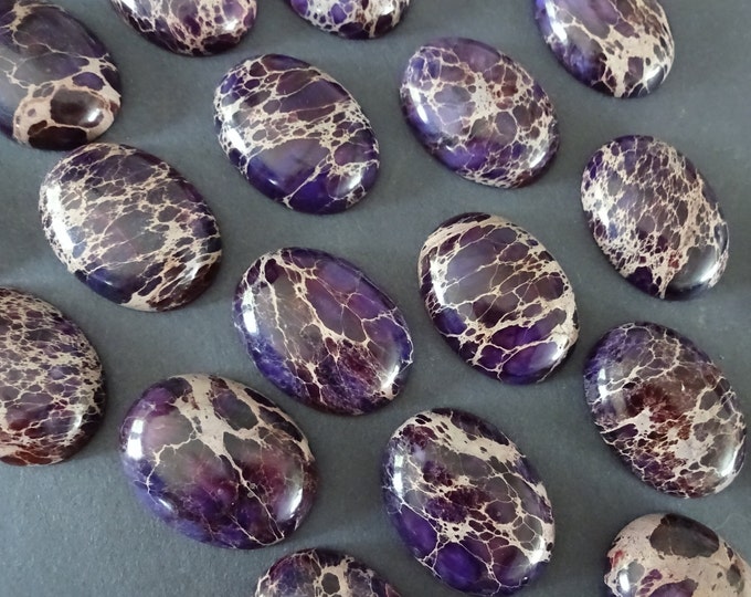 30x22mm Purple Regalite Cabochon, Dyed Oval Cabochon, Polished Regalite Stone, Purple and White Stone Designer Cab, Large Gemstone Cab