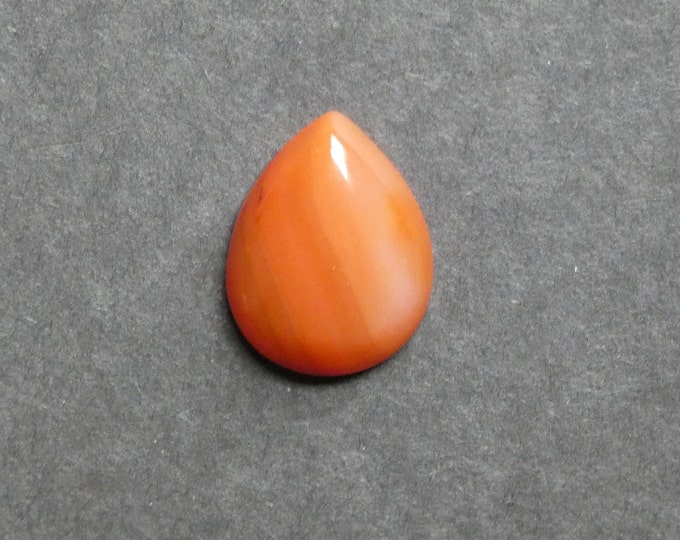 25x18mm Natural Striped Agate Cabochon, Teardrop, Orange, Dyed, Gemstone Cabochon, One of a Kind, Banded Agate Cabochon, Unique Agate Cab