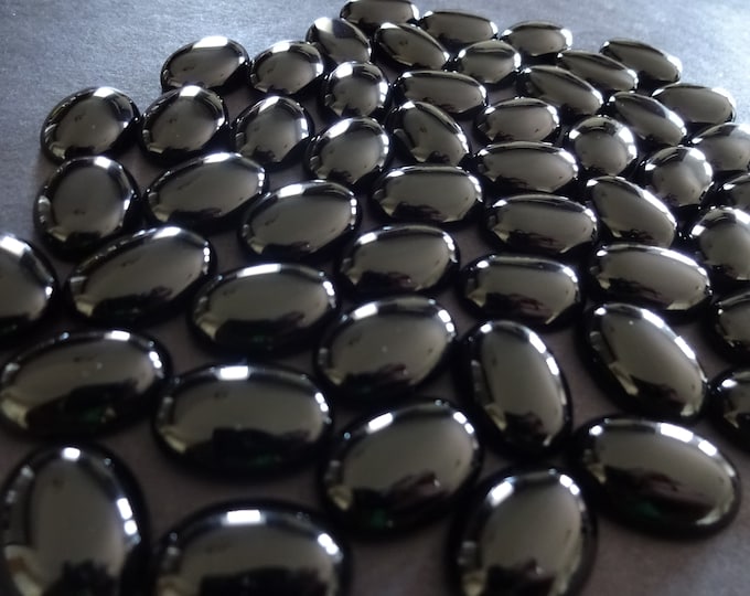 18x13x6mm Natural Black Agate Gemstone Cabochon, Oval Cabochon, Polished Gem, Black Cabochon, Natural Stone, Agate Jewelry Making Gem