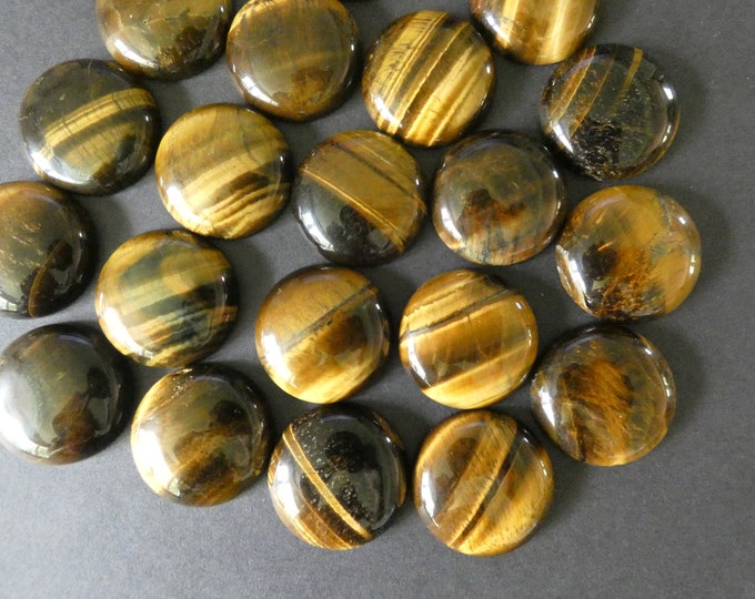 28mm Natural Tiger Eye Cabochon, Round Cabochon, Polished Gem, Tigereye Cabochon, Natural Gemstone, Polished, Tiger's Eye, Tigers Eye