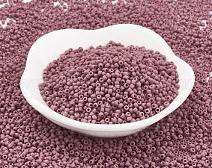 11/0 Toho Seed Beads, Matte Opaque Old Rose (52F), 10 grams, About 933 Round Seed Beads, 2x1.5mm with .5mm Hole, Matte Opaque Finish