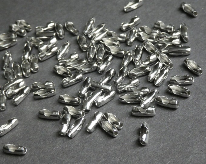 100 PACK 9x3.5mm 304 Stainless Steel Ball Chain Connector, Ball Chain Clasp, Stainless Steel Chain Clasp, Ball Chain Connector, Steel Chain