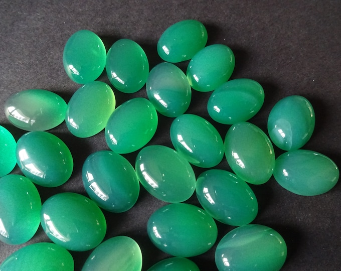18x13mm Natural Green Agate Gemstone Cabochon, Basic Oval Cabochon, Polished Agate, Natural Stone, Sea Green Agate, Translucent Stone