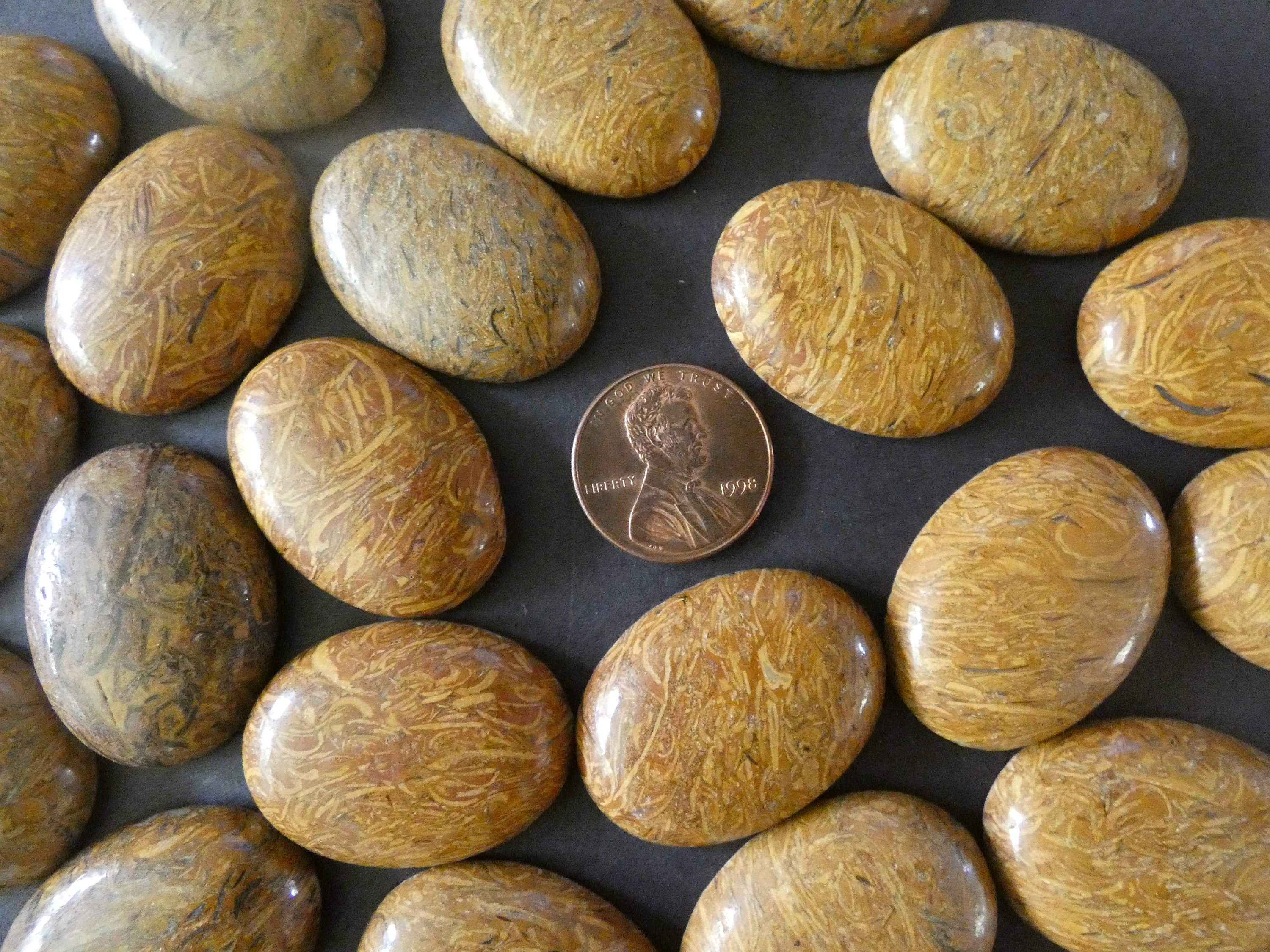 30x22mm Natural Elephant Skin Jasper Cabochon, Miriam Stone