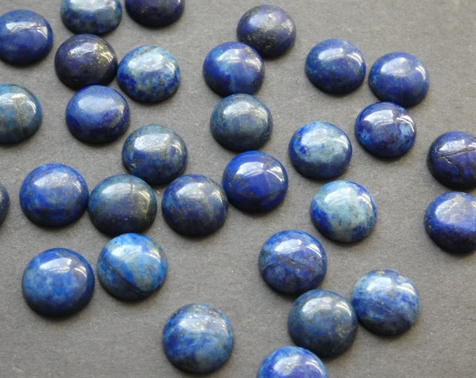 12x5mm Natural Lapis Lazuli Gemstone Cabochon Dyed, Round Dome Cabochon, Polished, Blue Gemstone, Mineral Stone, Lapis Stone, Golden Flecks