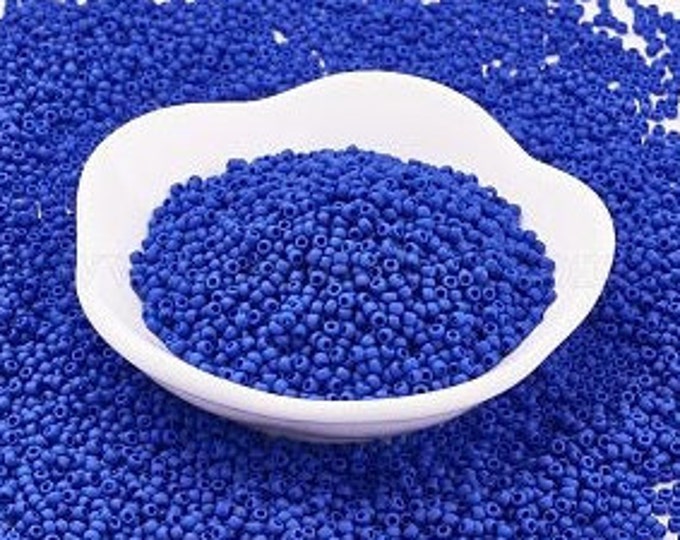 11/0 Toho Seed Beads, Matte Opaque Blue (48F), 10 grams, About 933 Round Seed Beads, 2x1.5mm with .5mm Hole, Matte Opaque Finish