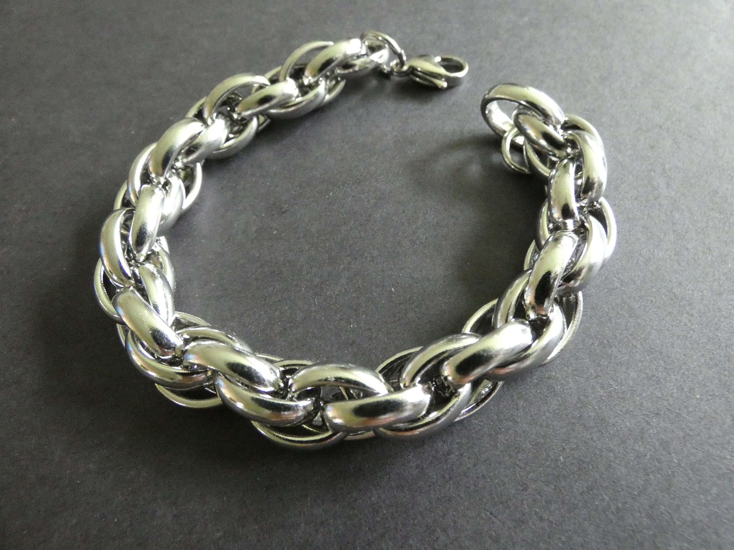 304 Stainless Steel Rope Chain Bracelet, Silver Color, Metal Jewelry ...