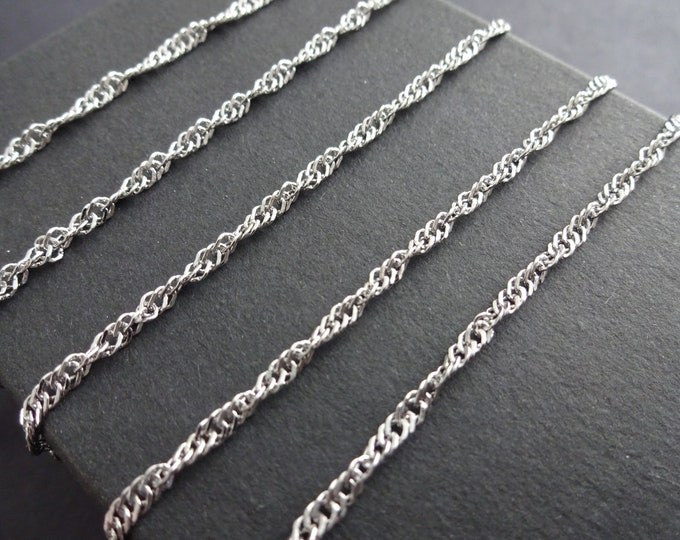 10 Meters 304 Stainless Steel Singapore Chain, 3mm Chain Bulk Lot, Silver Color, Soldered Necklace Chain, Jewelry Making Supply, Faceted