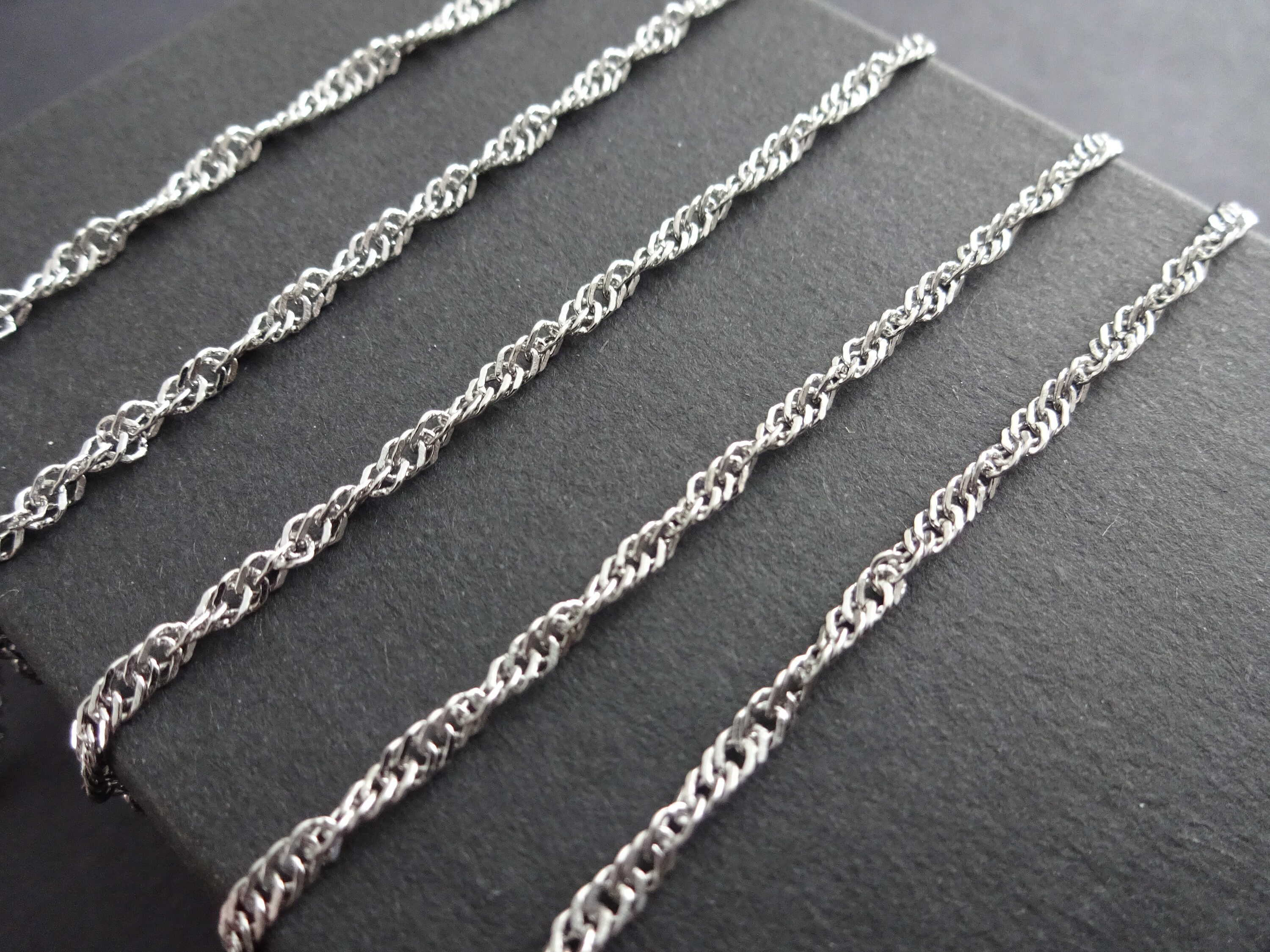 10 Meters 304 Stainless Steel Singapore Chain, 3mm Chain Bulk Lot, Silver  Color, Soldered Necklace Chain, Jewelry Making Supply, Faceted