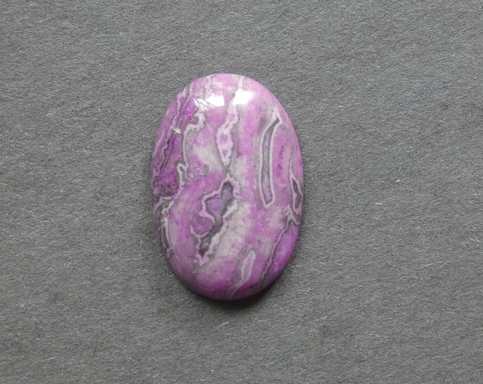 30x20x7mm Natural Ripple Jasper Cabochon, Gemstone Cabochon, Pink, Dyed, Large Oval, One of a Kind, Only One Available, Jasper Cabochon