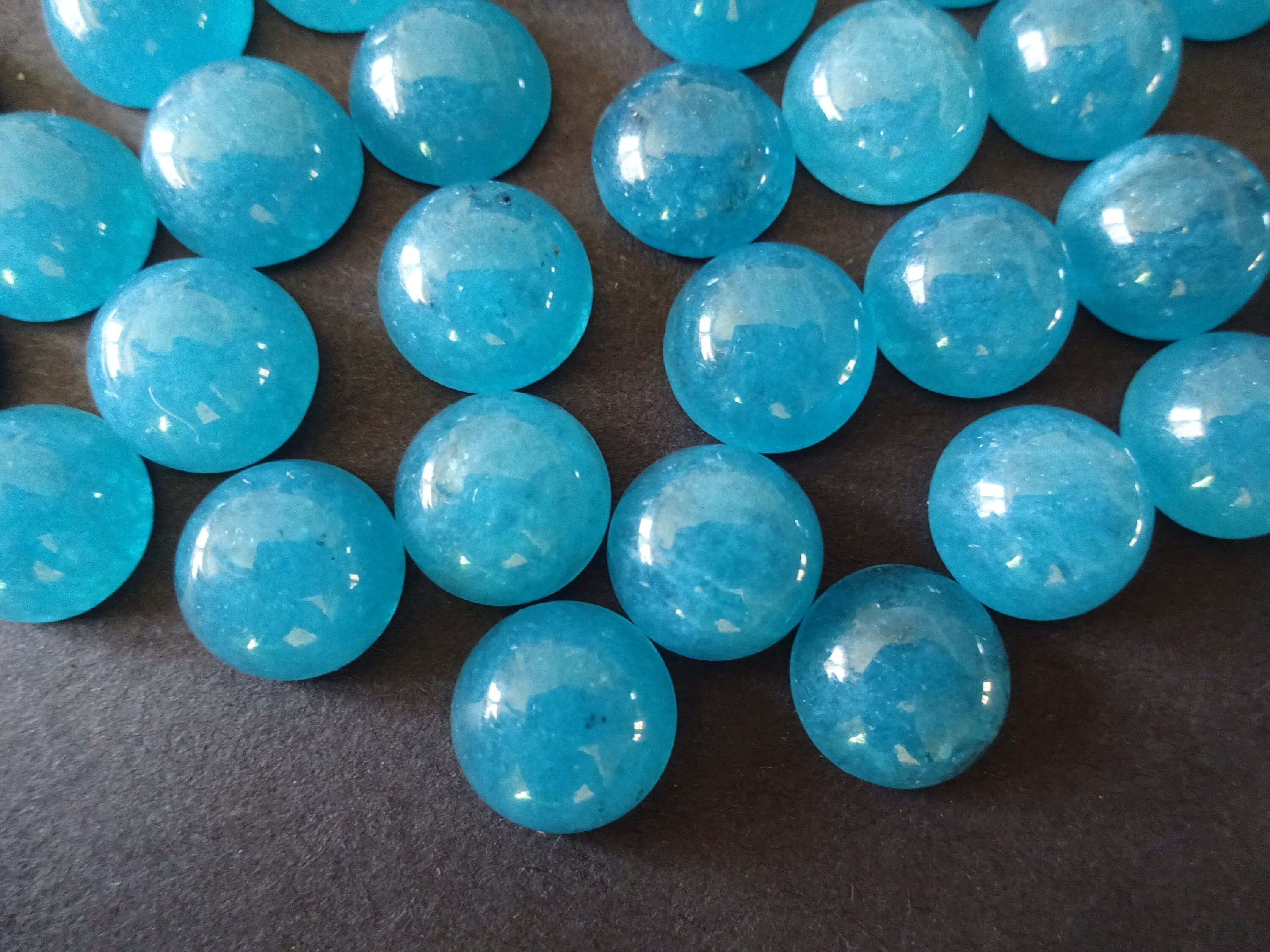10mm Natural White Jade Cabochon, Dyed, Dome Gemstone Cabochon, Round