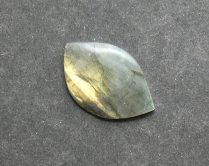 29x20mm Natural Labradorite Cabochon, Gemstone Cabochon, One of a Kind, Gray, Labradorite Leaf Cab, Only One Available, Opalescent Stone