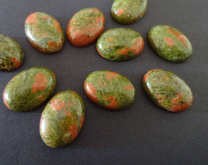 25x18mm Natural Unakite Gemstone Cabochon, Oval Cabochon, Polished Gem, Stone Cabochon, Natural Gemstone, Green and Pink Stone, Polished