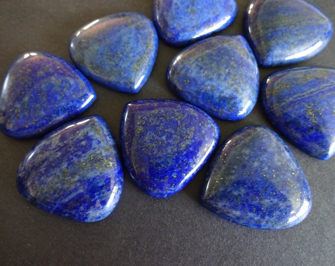 30mm Natural Lapis Lazuli Heart Gemstone Cabochon, Dyed, Heart Cabochon, Polished Stone, Blue Stone Cabochon, Natural Gemstone, Mineral