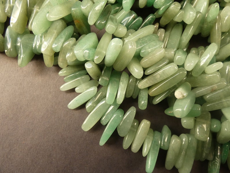 16 Inch 5-22mm Natural Green Aventurine Beads, About 100 Gemstone Beads, Polished Aventurine Crystal, Drilled 1mm Hole, Green Quartz image 3
