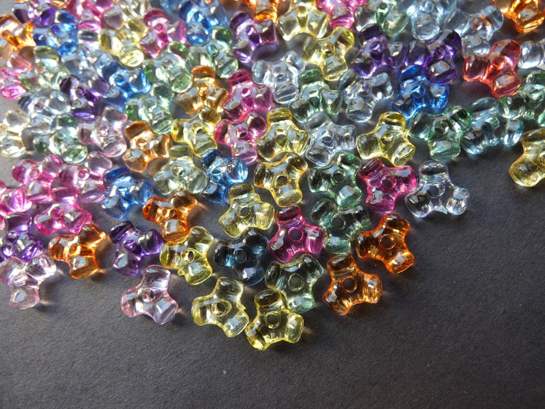 200 Pack 10mm Transparent Tri Acrylic Beads Three Prong Bead Etsy