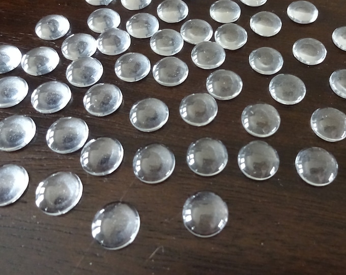9.5-10x3.5mm Transparent Glass Cabochon, Dome Cabochon, Clear Glass Gem, Glass Jewelry Making, Glass Cab, Simple Glass Stone, Glass Crystal
