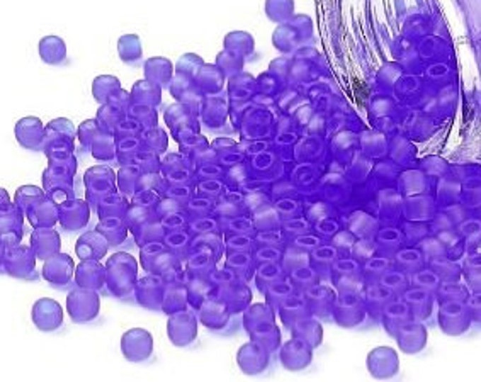 11/0 Toho Seed Beads, Sapphire Transparent Matte (942F), 10 grams, About 1110 Round Seed Beads, 2.2mm with .8mm Hole, Matte Finish